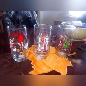 3 Vintage 70's Christmas Coca-Cola Holly Hobbie Limited Edition Glasses